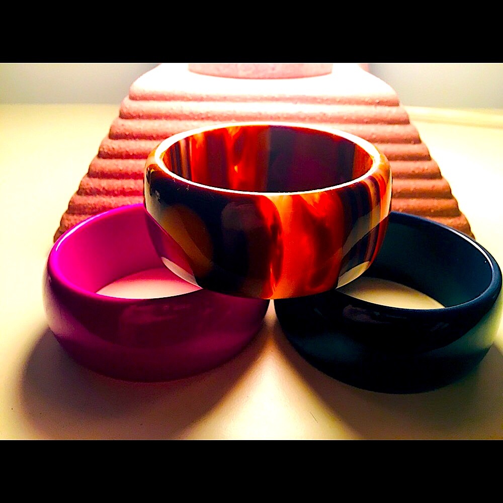 Set of 3 Enamel Bangle Bracelets $12